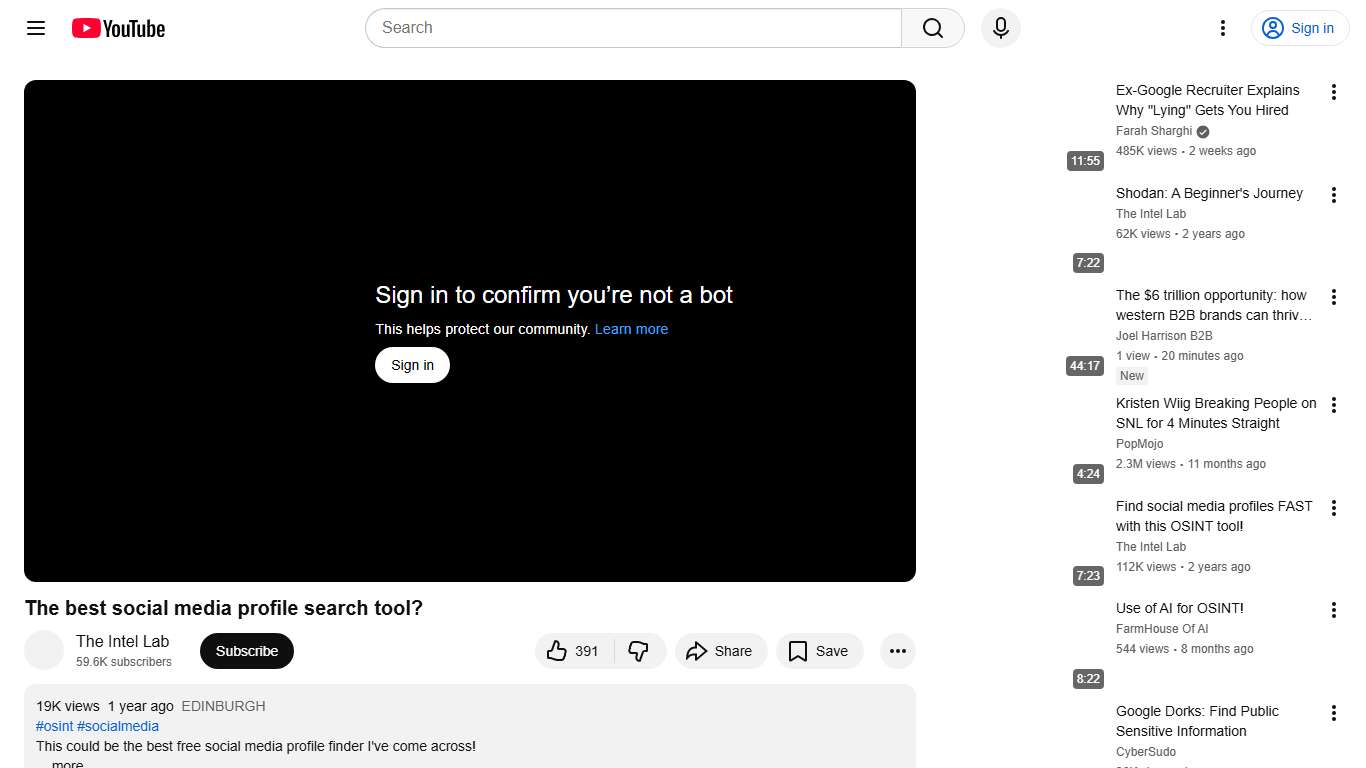 The best social media profile search tool? - YouTube